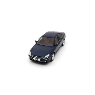 Peugeot 607 3.0 V6 Phase 2 Blue Montebello 2008 OttO mobile 1:18 Resinemodell (Türen, Motorhaube... nicht zu öffnen!)